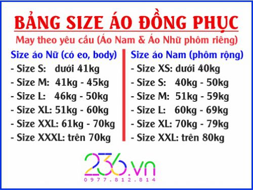 Hướng Dẫn Chọn Size Áo Đồng Phục Chuẩn Nhất  – 236.vn